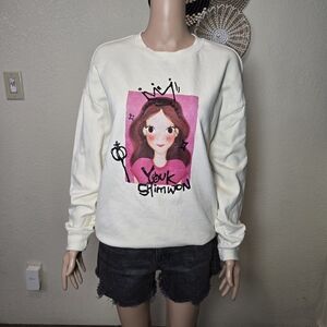 Youk Shim Won White “youk Shimwon" Sweatshirt Hoodie Size F